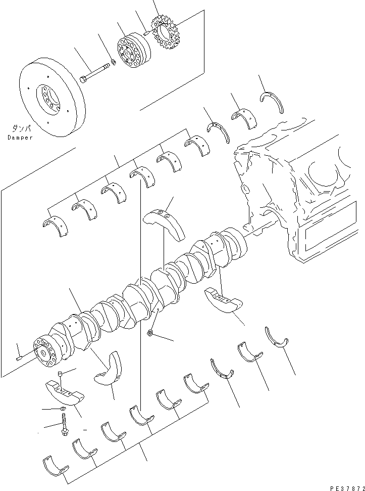 Схема запчастей Komatsu SA12V170E-2A - КОЛЕНВАЛ ДВИГАТЕЛЬ