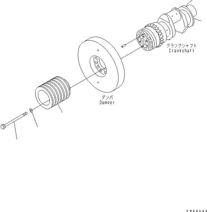 Схема запчастей Komatsu SA12V170E-2A - ШКИВ КОЛЕНВАЛА ДВИГАТЕЛЬ