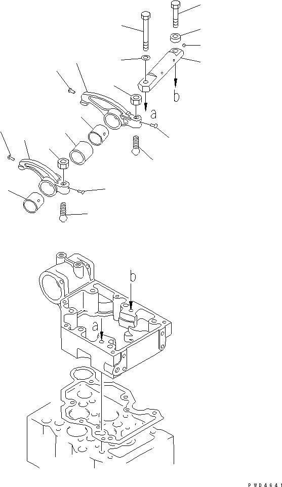 Схема запчастей Komatsu SA12V170E-2A - КОРОМЫСЛО ДВИГАТЕЛЬ