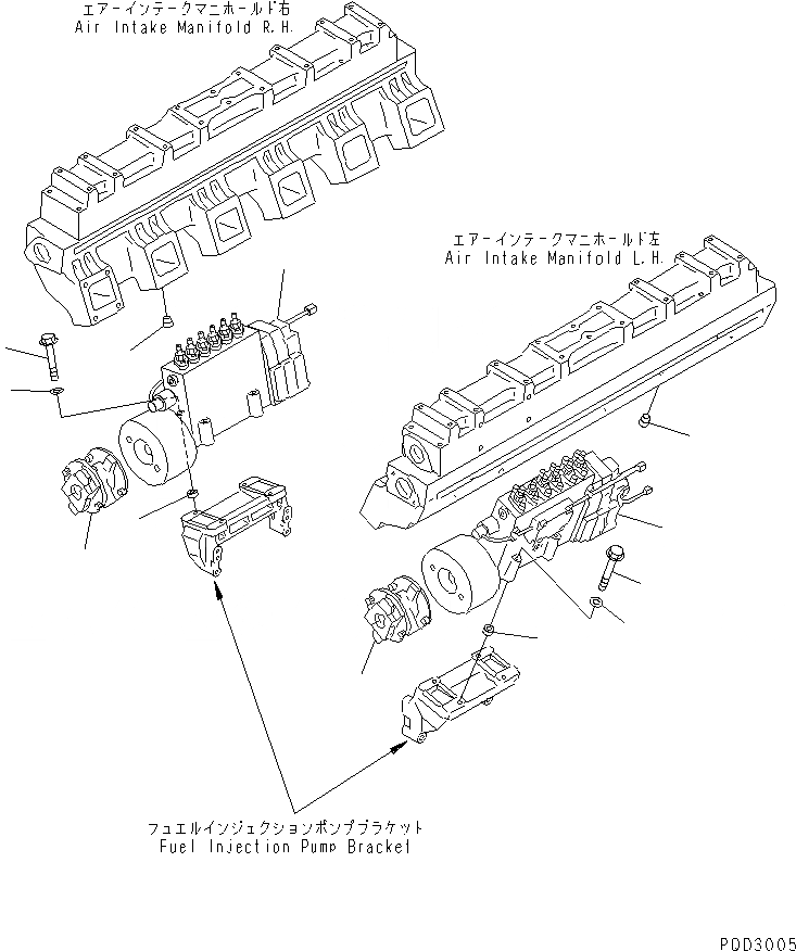 Схема запчастей Komatsu SA12V140-1U-A - КРЕПЛЕНИЕ ТОПЛ. НАСОСА (ДЛЯ ЭЛЕКТРИЧ. РЕГУЛЯТОРА)(№-) ДВИГАТЕЛЬ