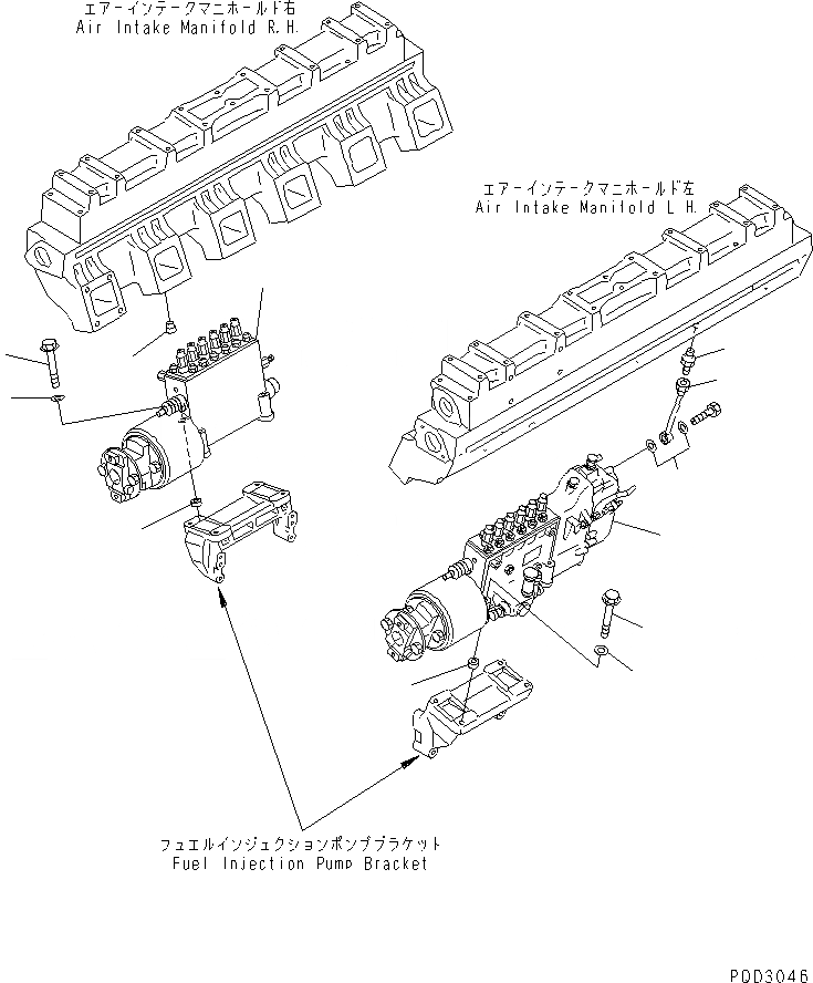 Схема запчастей Komatsu SA12V140-1U-A - КРЕПЛЕНИЕ ТОПЛ. НАСОСА (ДЛЯ МЕХАНИЧ. РЕГУЛИР.)(№7-) ДВИГАТЕЛЬ