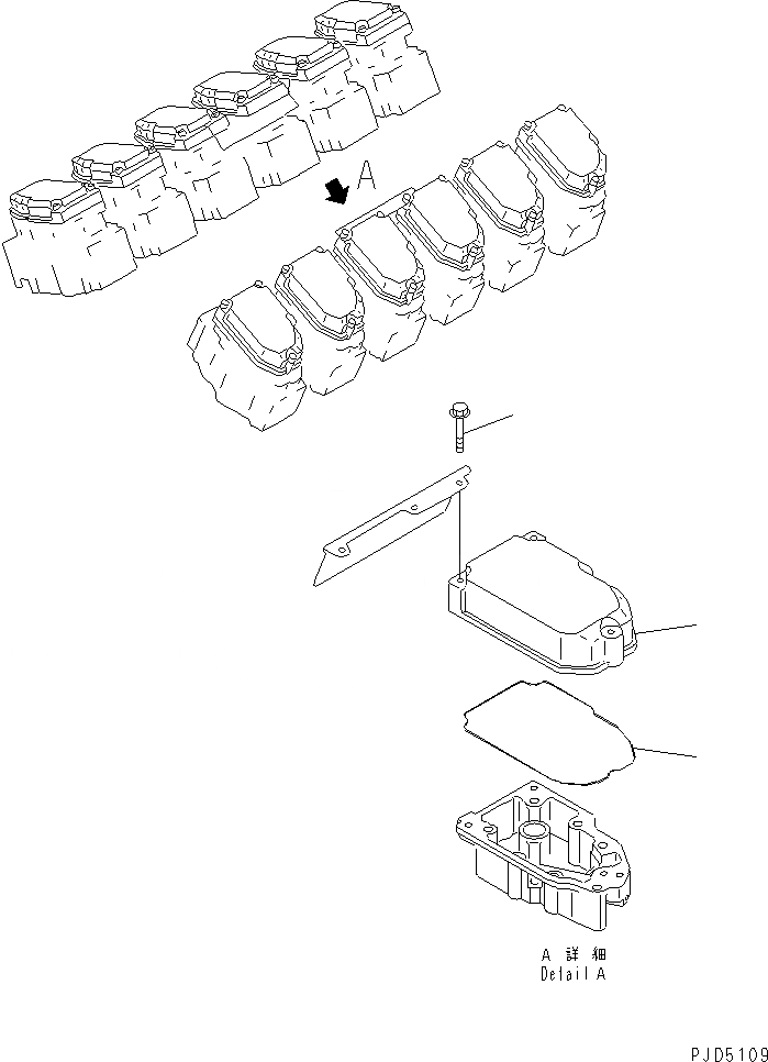 Схема запчастей Komatsu SA12V140-1A-A - КРЫШКА ГОЛОВКИ(№89-) ДВИГАТЕЛЬ
