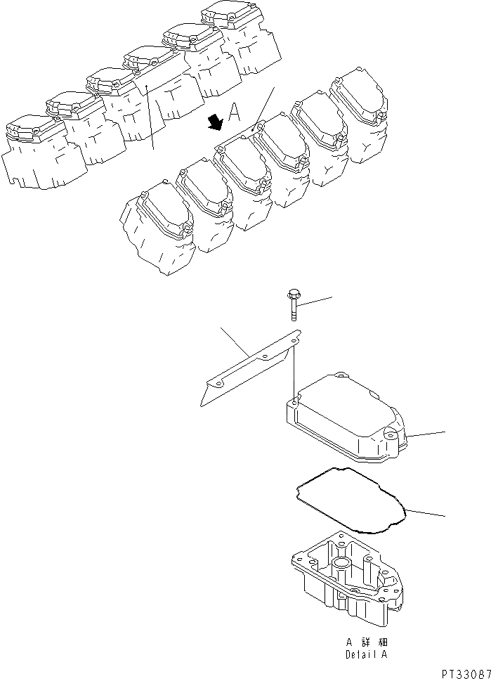 Схема запчастей Komatsu SA12V140-1A-A - КРЫШКА ГОЛОВКИ И ЗАЩИТН. ПЛАСТИНА(№779-88) ДВИГАТЕЛЬ