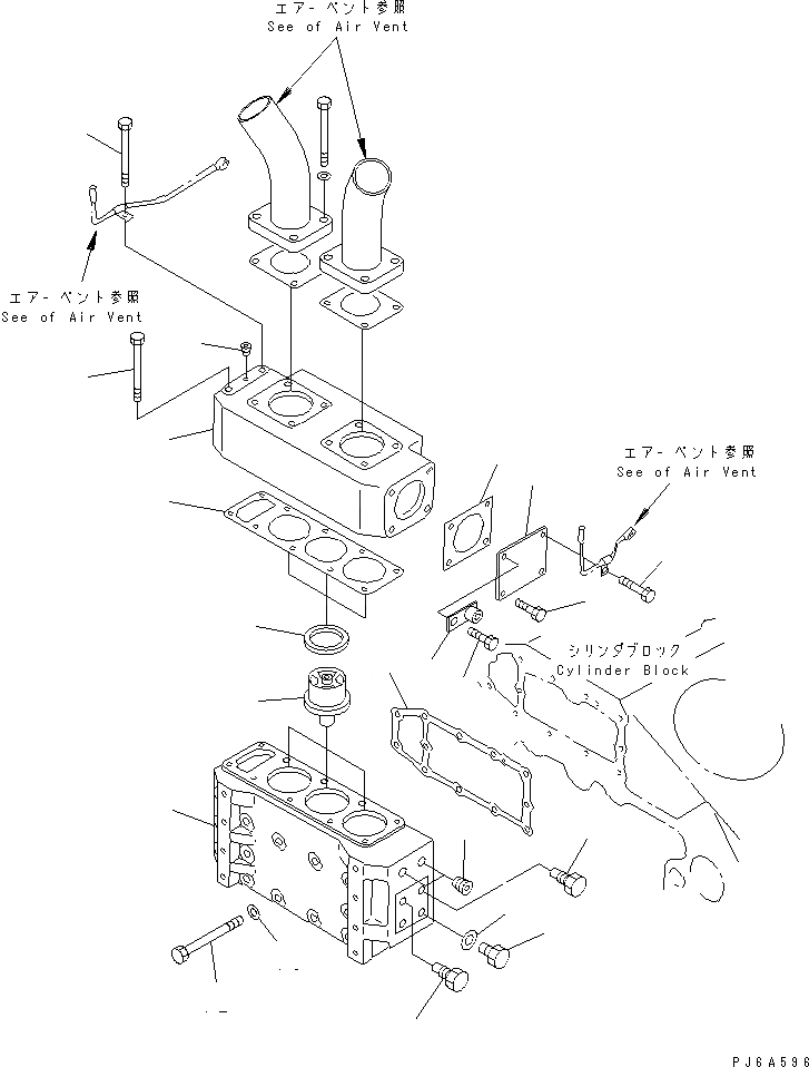 Схема запчастей Komatsu SA12V140-1A-A - ТЕРМОСТАТ ДВИГАТЕЛЬ
