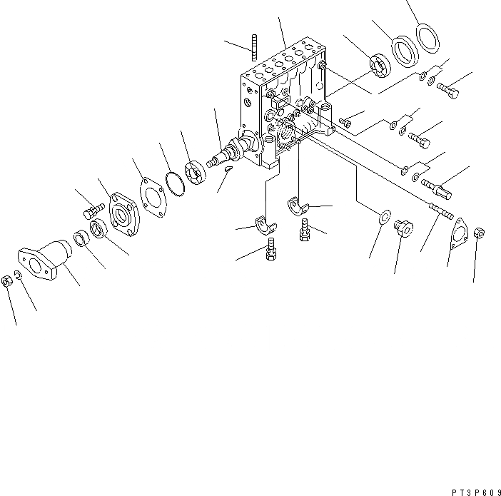 Схема запчастей Komatsu SA12V140-1A-A - ТОПЛ. НАСОС (НАСОС) (ЛЕВ.) (/) (ВНУТР. ЧАСТИ)(№-) ДВИГАТЕЛЬ