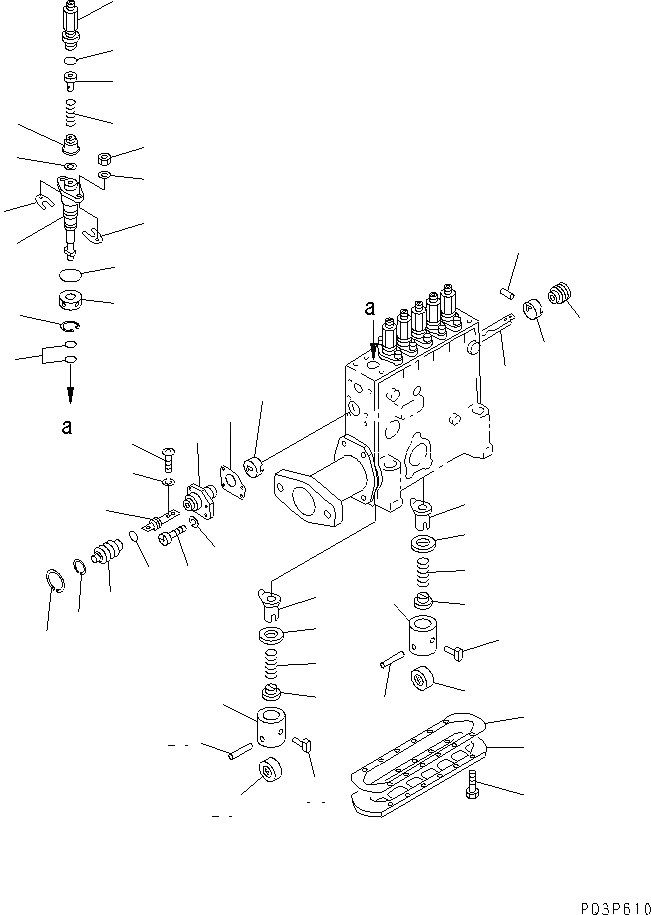 Схема запчастей Komatsu SA12V140-1A-A - ТОПЛ. НАСОС (НАСОС) (ЛЕВ.) (/) (ВНУТР. ЧАСТИ)(№-) ДВИГАТЕЛЬ