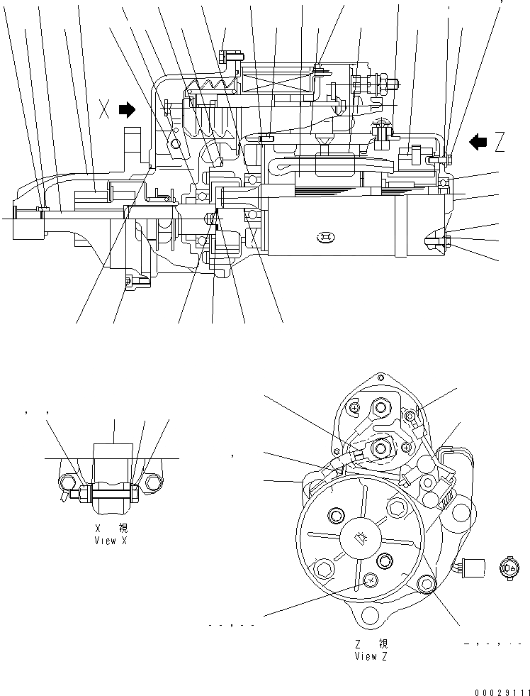 Схема запчастей Komatsu SA12V140-1A-A - СТАРТЕР (7.KW) (ВНУТР. ЧАСТИ)(№7-) ДВИГАТЕЛЬ