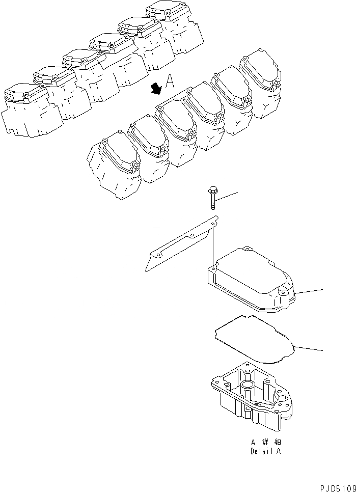 Схема запчастей Komatsu SA12V140-1E-A - КРЫШКА ГОЛОВКИ(№89-) ДВИГАТЕЛЬ