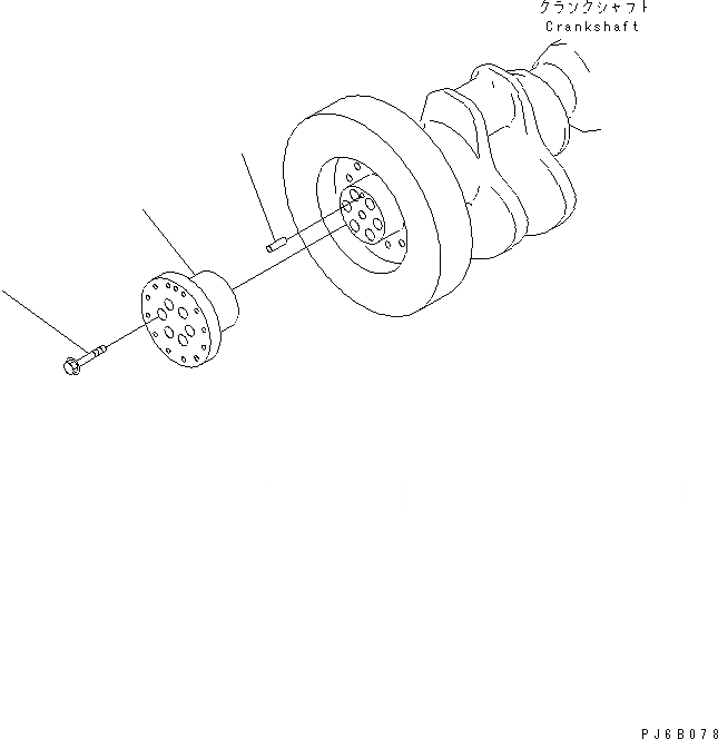 Схема запчастей Komatsu SA12V140-1E-A - ШКИВ КОЛЕНВАЛА (АДАПТЕР ТИП)(№-) ДВИГАТЕЛЬ