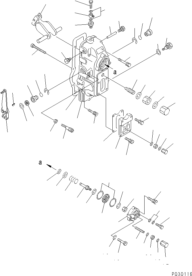 Схема запчастей Komatsu SA12V140-1E-A - ТОПЛ. НАСОС (РЕГУЛЯТОР) (ЛЕВ.) (/) (С СТОП РЫЧАГ) (ВНУТР. ЧАСТИ)(№98-) ДВИГАТЕЛЬ