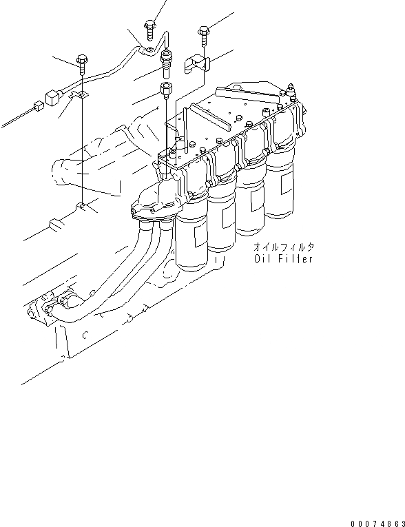 Схема запчастей Komatsu SA12V140-1R-A - МАСЛ. ДАТЧИК ДАВЛЕНИЯ (VHMS СПЕЦ-Я.)(№7-) ДВИГАТЕЛЬ