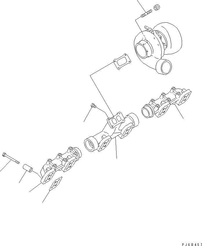 Схема запчастей Komatsu SA12V140-1C-A - ВЫПУСКНОЙ КОЛЛЕКТОР (/) (ЛЕВ. ГРУПП.)(№-9) ДВИГАТЕЛЬ