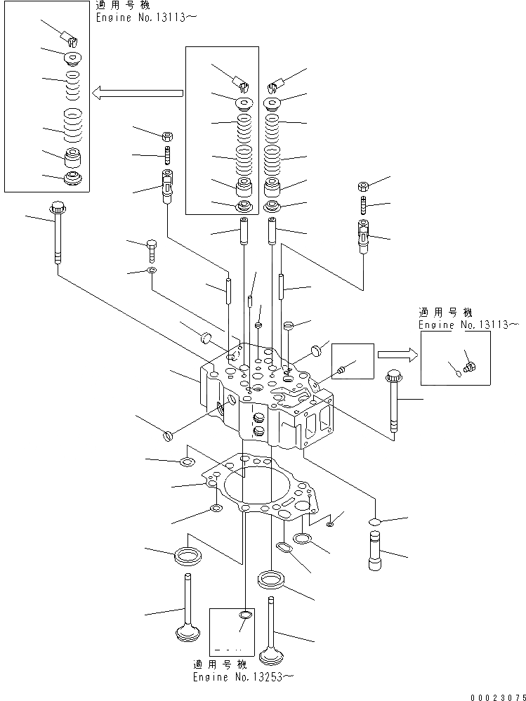 Схема запчастей Komatsu SA12V140-1S-A - ГОЛОВКА ЦИЛИНДРОВ(№88-) ДВИГАТЕЛЬ
