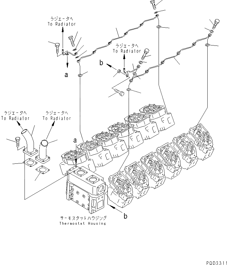 Схема запчастей Komatsu SA12V140-1S-A - ВОЗДУШН. ВЕНТИЛЯЦИЯ(№-) ДВИГАТЕЛЬ