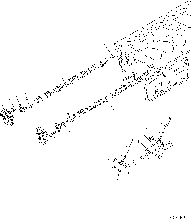 Схема запчастей Komatsu SA12V140-1U-A - РАСПРЕДВАЛ И ТОЛКАТЕЛЬ КЛАПАНА(№78-89) ДВИГАТЕЛЬ
