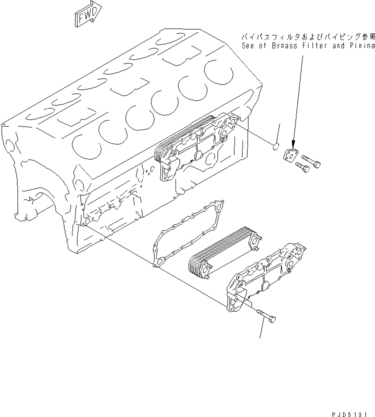 Схема запчастей Komatsu SA12V140-1S-TA - МАСЛООХЛАДИТЕЛЬ КРЕПЛЕНИЕ(№89-) ДВИГАТЕЛЬ