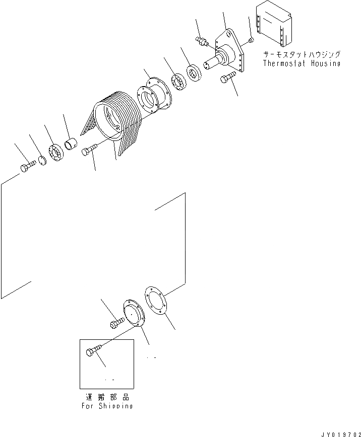 Схема запчастей Komatsu SA12V140-1S-DA - ПРИВОД ВЕНТИЛЯТОРА(№8-) ДВИГАТЕЛЬ