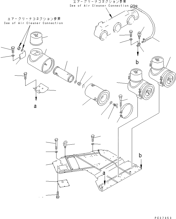 Схема запчастей Komatsu SA12V170-1D-A - ВОЗДУХООЧИСТИТЕЛЬ(№-8) ДВИГАТЕЛЬ