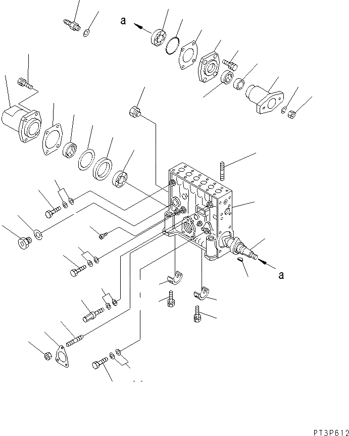 Схема запчастей Komatsu SA12V140-1S-TA - ТОПЛ. НАСОС (НАСОС) (ПРАВ.) (/) (ВНУТР. ЧАСТИ)(№-) ДВИГАТЕЛЬ