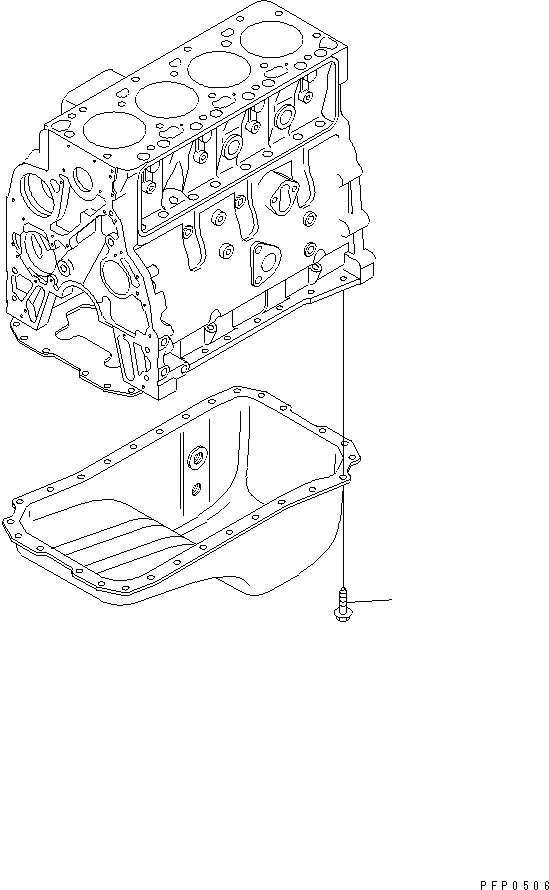Схема запчастей Komatsu SA4D102E-1AC - МАСЛЯНЫЙ ПОДДОН БОЛТ ДВИГАТЕЛЬ