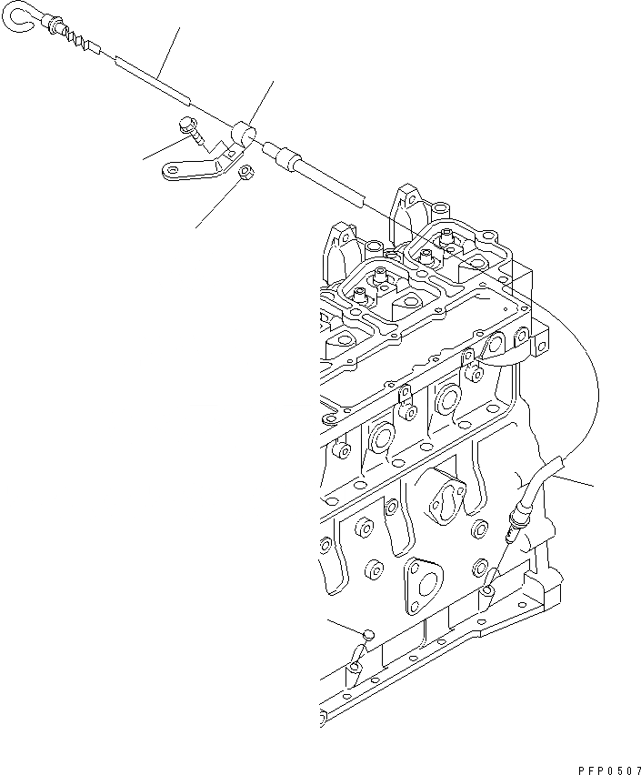 Схема запчастей Komatsu SA4D102E-1AC - МАСЛ. ЩУП(№799-) ДВИГАТЕЛЬ