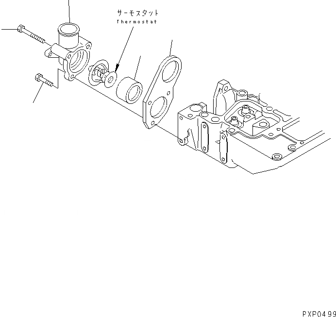 Схема запчастей Komatsu SA4D102E-1AA - ТЕРМОСТАТ ДВИГАТЕЛЬ