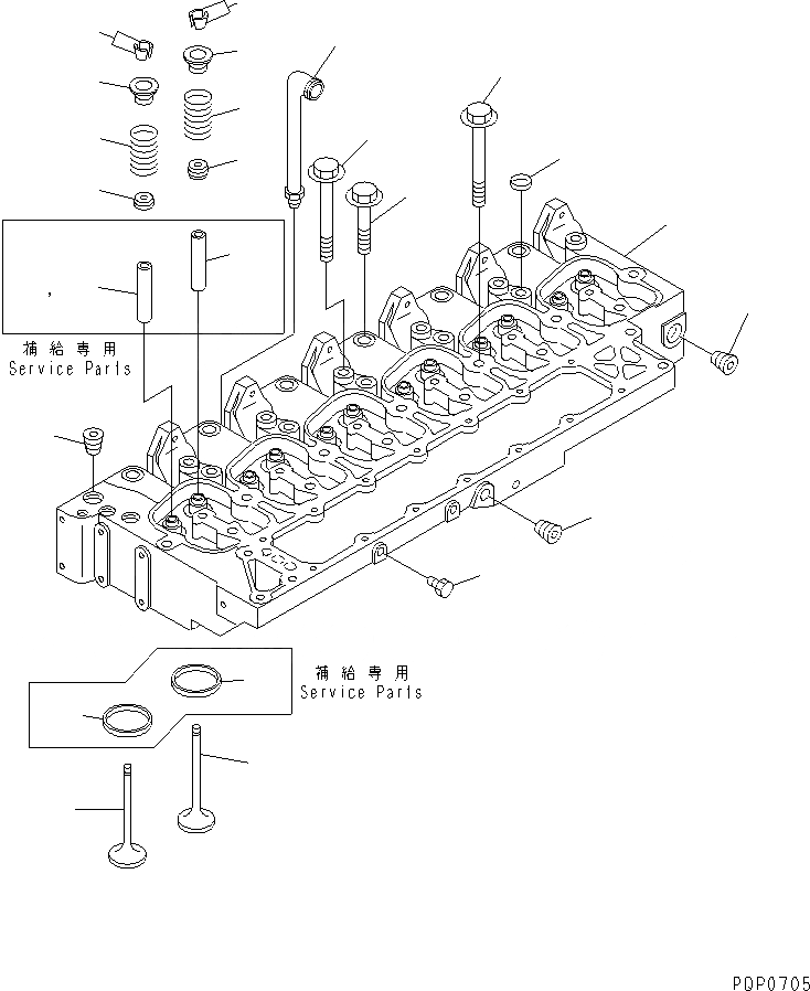 Схема запчастей Komatsu SA6D102E-1AB - ГОЛОВКА ЦИЛИНДРОВ(№88-) ДВИГАТЕЛЬ