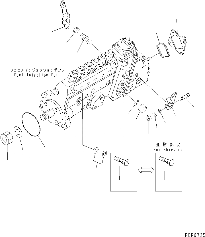 Схема запчастей Komatsu SA6D102E-1AB - ТОПЛ. НАСОС АКСЕССУАРЫ(№97-) ДВИГАТЕЛЬ