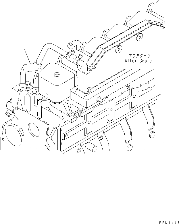 Схема запчастей Komatsu SA6D102E-1C-35 - ПОСЛЕОХЛАДИТЕЛЬ COVER ДВИГАТЕЛЬ