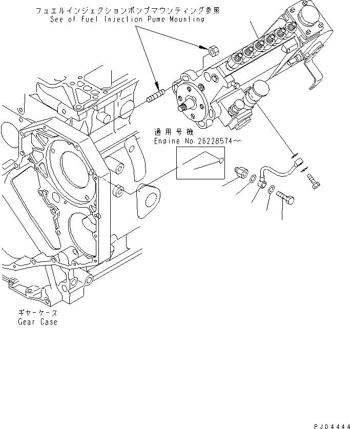 Схема запчастей Komatsu SA6D102E-1C-35 - ТОПЛ. НАСОС И МАСЛОПРОВОДЯЩАЯ ЛИНИЯ(№-) ДВИГАТЕЛЬ