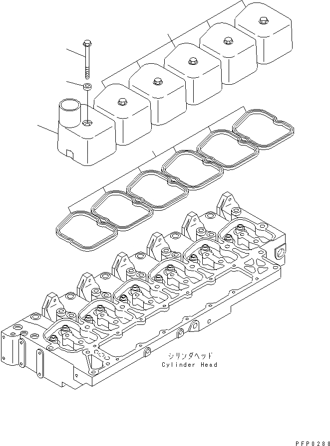 Схема запчастей Komatsu SA6D102E-1AC - КРЫШКА ГОЛОВКИ(№88-) ДВИГАТЕЛЬ