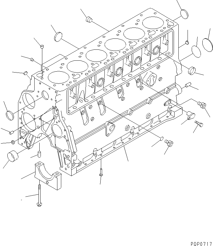 Схема запчастей Komatsu SA6D102E-1AC - БЛОК ЦИЛИНДРОВ(№88-) ДВИГАТЕЛЬ