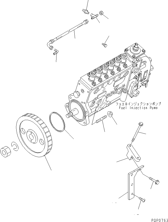 Схема запчастей Komatsu SA6D102E-1AC - КРЕПЛЕНИЕ ТОПЛ. НАСОСА(№88-) ДВИГАТЕЛЬ