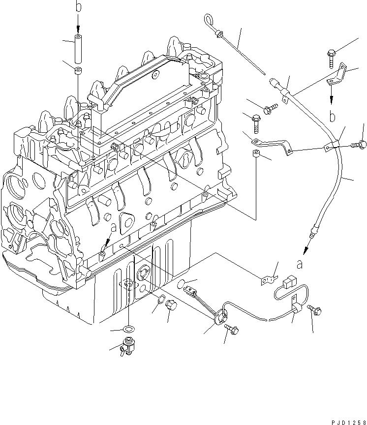 Схема запчастей Komatsu SA6D102E-1C - МАСЛ. LEVL ДАТЧИК И МАСЛ. ЩУП(№-) ДВИГАТЕЛЬ
