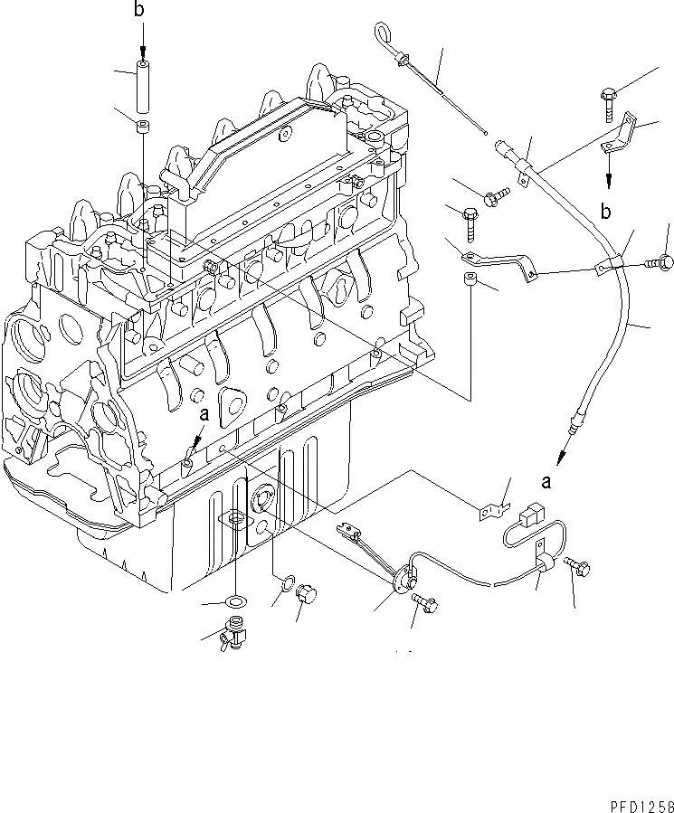 Схема запчастей Komatsu SA6D102E-1C - МАСЛ. LEVL ДАТЧИК И МАСЛ. ЩУП(№-) ДВИГАТЕЛЬ