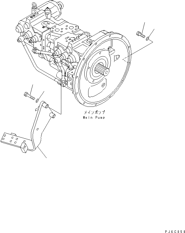 Схема запчастей Komatsu SA6D102E-1C - ОСНОВН. НАСОС КОРПУС (ORDERING ПЕРЕДАЧАDED ЧАСТИ)(№89-) ДВИГАТЕЛЬ