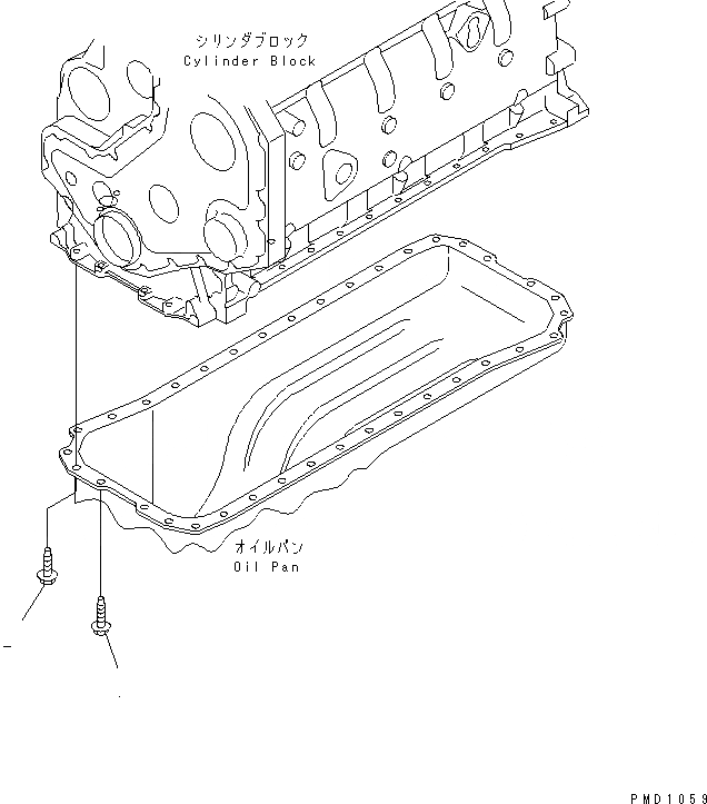 Схема запчастей Komatsu SA6D102E-1B - МАСЛЯНЫЙ ПОДДОН БОЛТ(№9-) ДВИГАТЕЛЬ