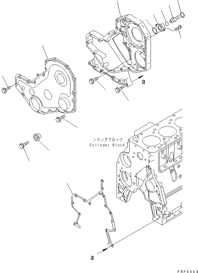 Схема запчастей Komatsu SA6D102E-1-GD - ПЕРЕДН. COVER ДВИГАТЕЛЬ