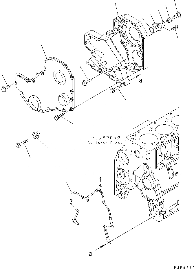 Схема запчастей Komatsu SA6D102E-1-GD - ПЕРЕДН. COVER ДВИГАТЕЛЬ