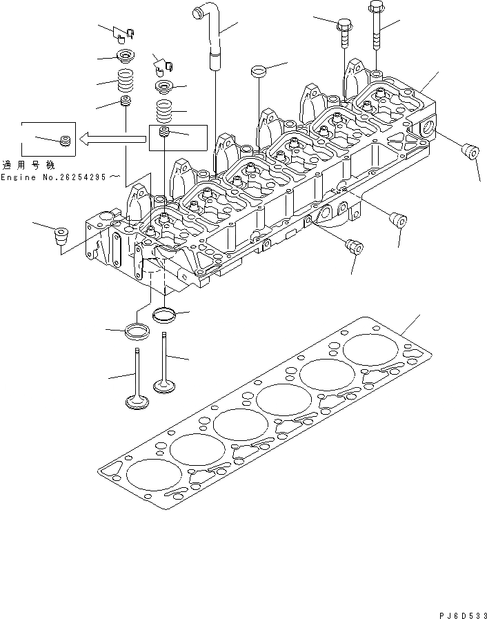 Схема запчастей Komatsu SA6D102E-1G - ГОЛОВКА ЦИЛИНДРОВ ДВИГАТЕЛЬ