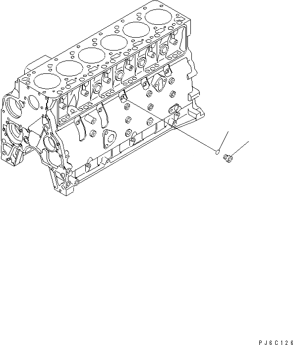 Схема запчастей Komatsu SA6D102E-1G - БЛОК МАСЛ. ЗАГЛУШКА ДВИГАТЕЛЬ