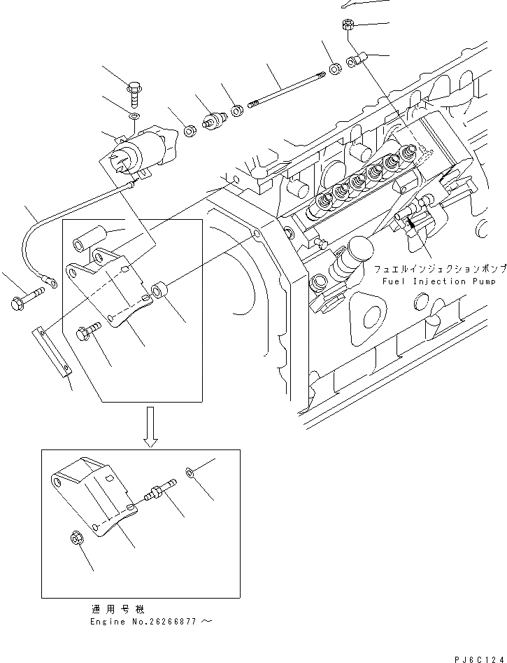 Схема запчастей Komatsu SA6D102E-1G - СОЛЕНОИД ОСТАНОВКИ(№97-) ДВИГАТЕЛЬ