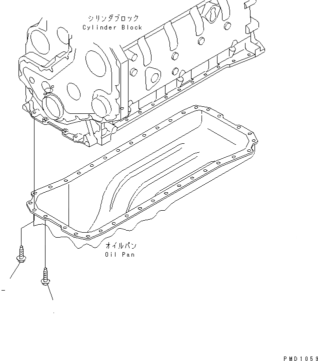 Схема запчастей Komatsu SA6D102E-1B-C - МАСЛЯНЫЙ ПОДДОН БОЛТ(№9-) ДВИГАТЕЛЬ