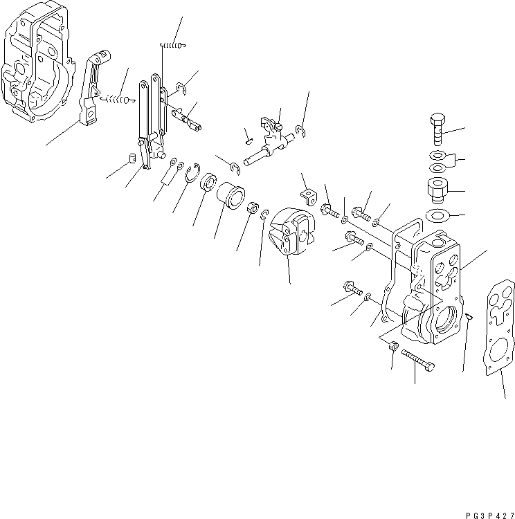 Схема запчастей Komatsu SA6D108-1A-7 - ТОПЛ. НАСОС (РЕГУЛЯТОР) (/) (ВНУТР. ЧАСТИ) ДВИГАТЕЛЬ