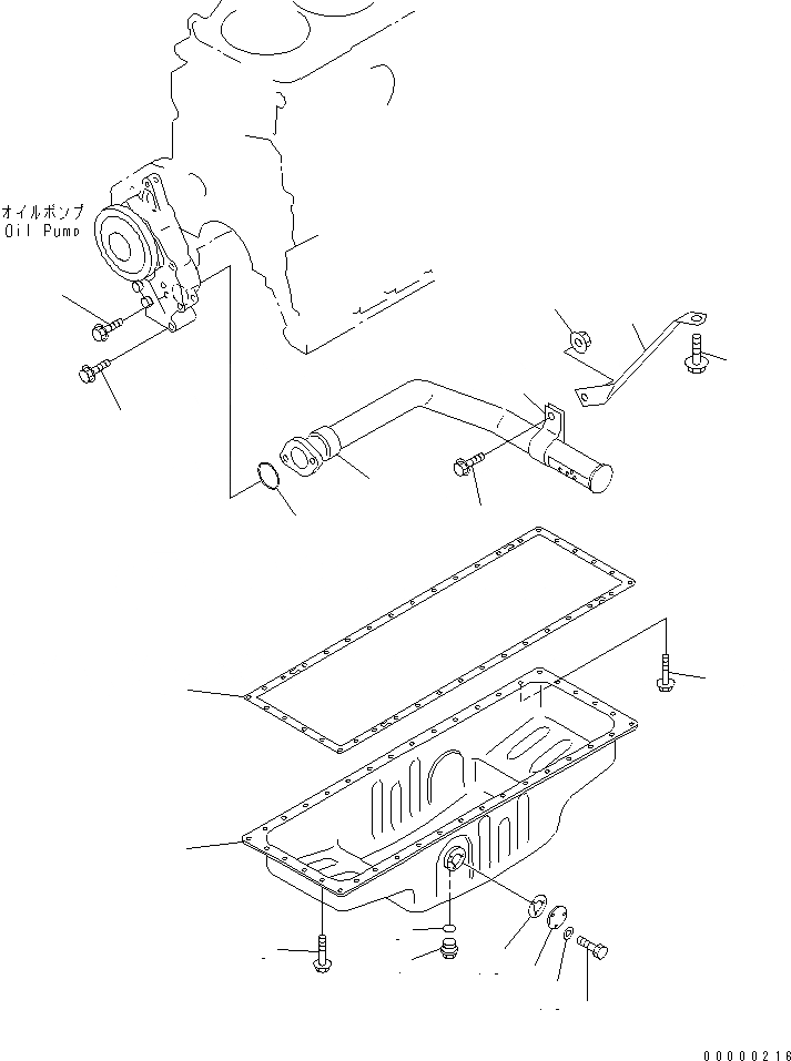 Схема запчастей Komatsu SA6D108-1A-7C - МАСЛЯНЫЙ ПОДДОН И ВСАСЫВАЮЩИЙ ПАТРУБОК(№-7) ДВИГАТЕЛЬ
