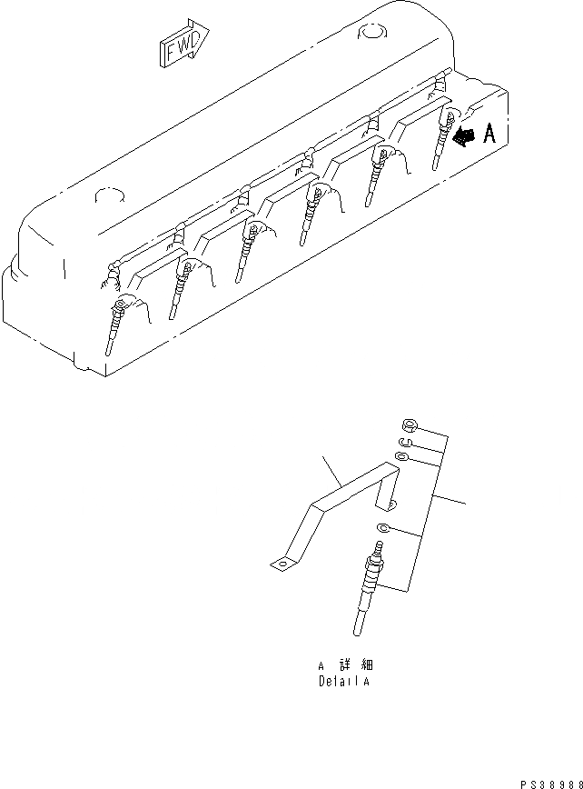 Схема запчастей Komatsu SA6D108-1A-7C - СВЕЧИ (С LEAD) ДВИГАТЕЛЬ