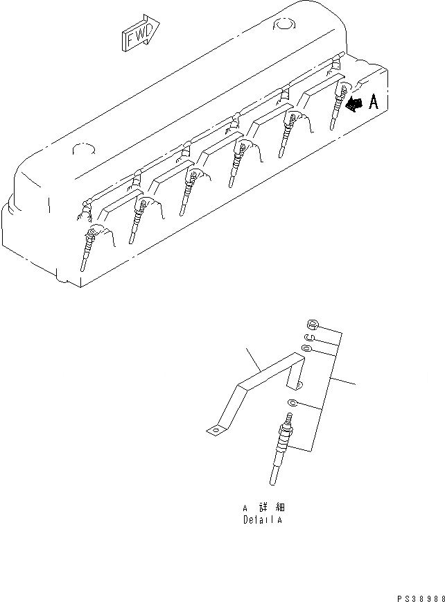 Схема запчастей Komatsu SA6D108-1G-7 - СВЕЧИ (С LEAD) ДВИГАТЕЛЬ