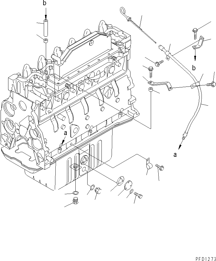 Схема запчастей Komatsu SA6D102E-1C-7Z - МАСЛ. ЩУП(№-) ДВИГАТЕЛЬ