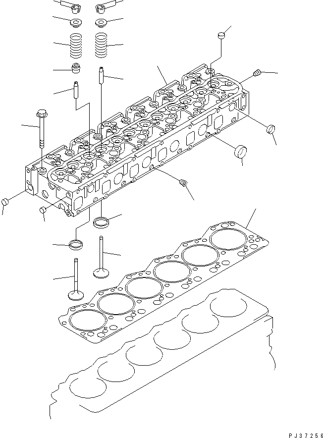 Схема запчастей Komatsu SA6D108-1J - ГОЛОВКА ЦИЛИНДРОВ ДВИГАТЕЛЬ
