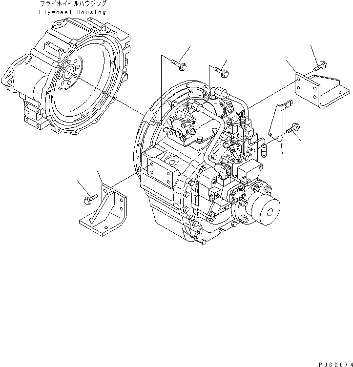 Схема запчастей Komatsu SA6D108-1J - MARINE ПРИВОД КРЕПЛЕНИЕ (MARINE ПРИВОД M-T) ДВИГАТЕЛЬ